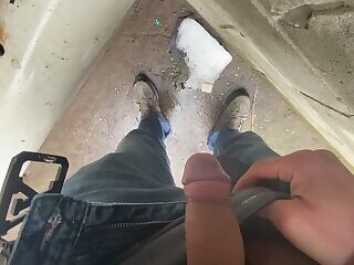 Outdoor pissed handjob uk