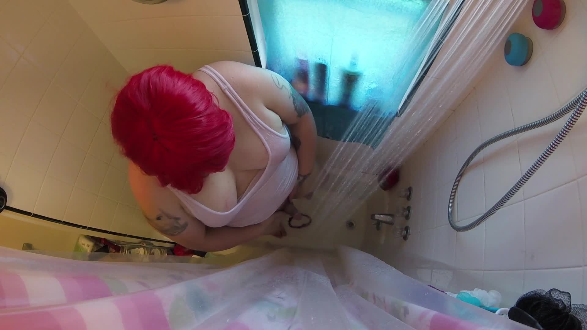 BBW Tgirl Redhead Shower (Teaser)