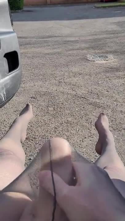 Cum in sheer tights in public car park xhRaQvS