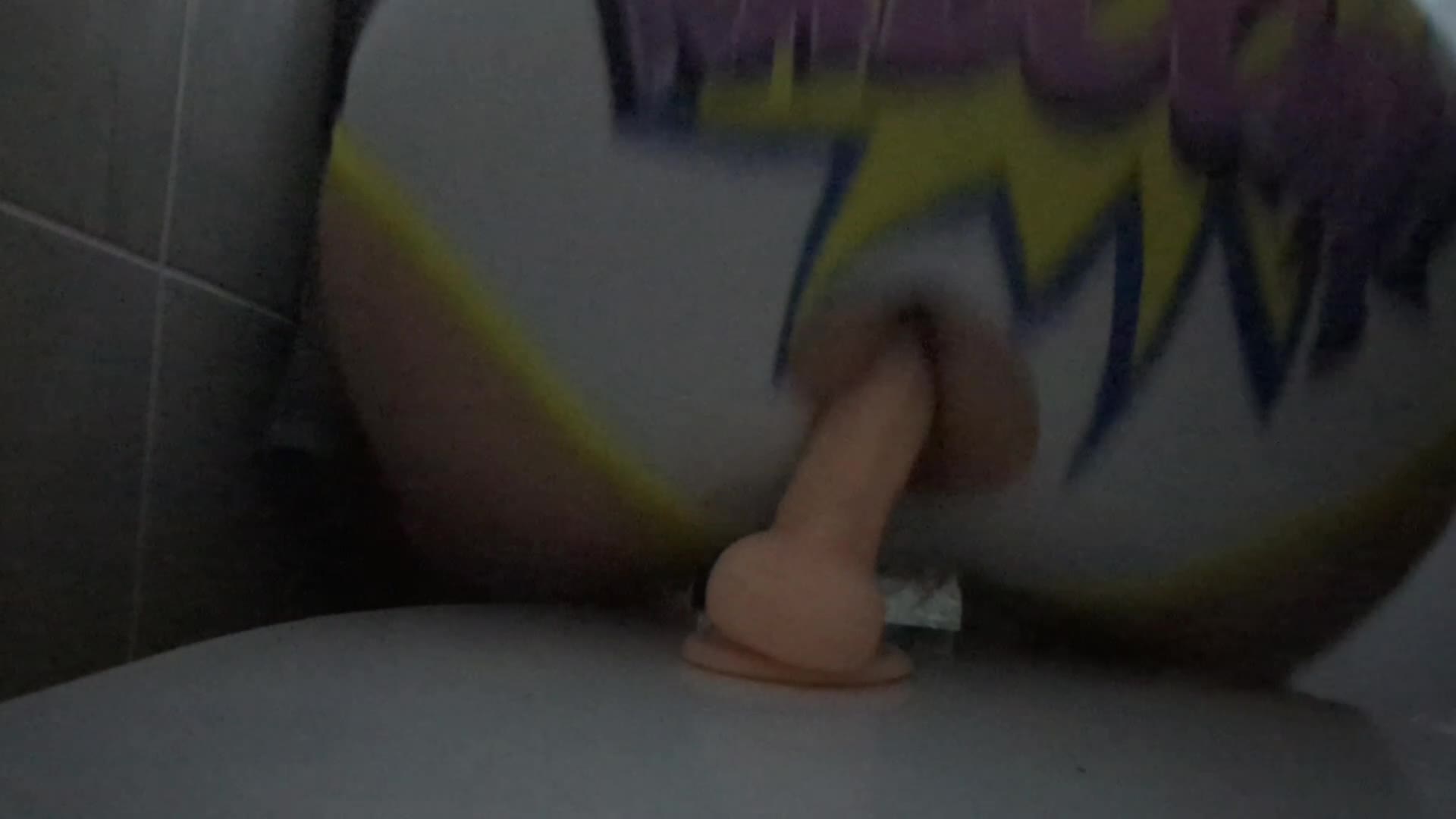 Big tight booty riding dildo until cumming hard