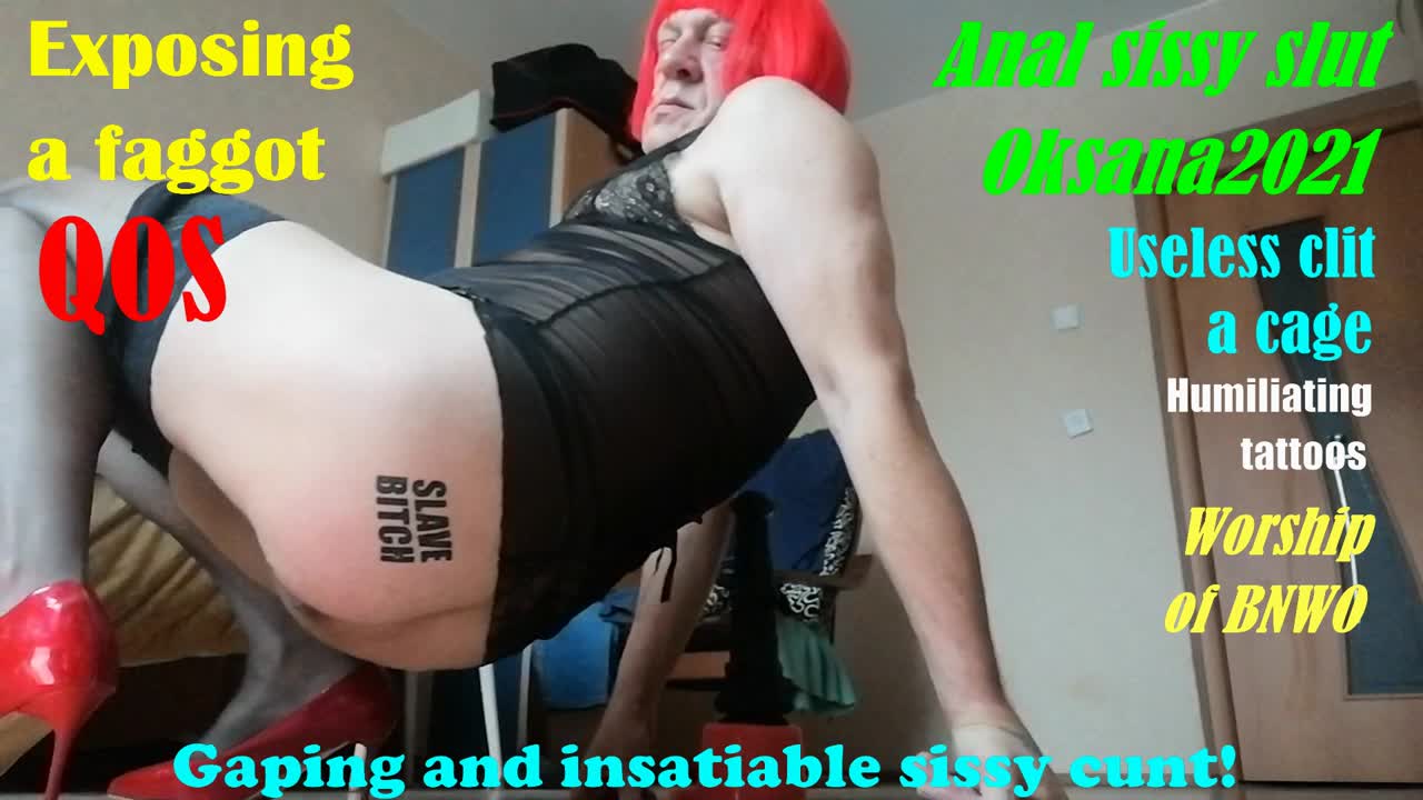 Exposed faggot Vlad aka Sissy Oksana 2021_Sissy faggot follows Master's order to get sissyga